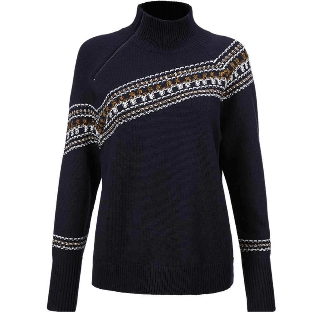CAbi Fair Isle Turtleneck Sweater Size S